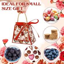 10 Pieces Mini Favor Boxes, Floral Trapezoid Candy Gift Box Small Treat Boxes With Faux Pearl Bow Ribbons, Party Favors For Guests Wedding Engagement Bridal Shower Birthday Valentines Gtaduation Summer Gifts Beach Back To School School Supplies Room Decor