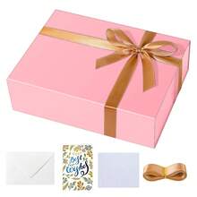 Pink Gift Box, 11*8.25*3.15'' Gift Boxes For Presents With Lids Magnetic Closure Rectangle Collapsible For Groomsman Proposal Box, Wedding, Christmas, Halloween, Birthday Gift Packging