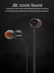 JBL سماعات أذن سلكية Tune 110 مع ميكروفون، سماعات استريو للصوت لألعاب الكمبيوتر/الرياضة، قابلة للتوافق مع منفذ 3.5 ملم للمكالمات الحرة اليدين