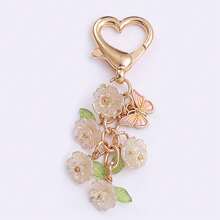 1pc Flowers Keychain Key Ring Pendants For Women Girls Handbag Cute Lily Flower Keychain Pendant Minimalist Ins Style Bag Charm Car Accessories For Women Keychain For Bag Christmas Gift