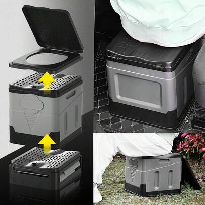 HOT Outdoor Toilet Portable Foldable Toilet, 20L Large Capacity, Family Self Driving Tour Car Travel Camping Hiking Beach Foldable Toilet