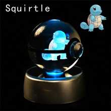 pokemon Bola de cristal de 3D Lámpara de base con Pikachu, Mew, Mewtwo y Pokeball de cristal Figura de bola de cristal Luz nocturna Regalo de cumpleaños