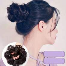 1 Stück Haar-Extensions mit lockiger Welle für unordentlichen Dutt, synthetische Dutt Perücken für Frauen, Haargummis, Haarbänder, Haargummis, Haargummis, Haarseil, Haargummi
