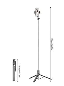 Nuevo palo de selfie inalámbrico Bluetooth de 1.7M/1.3M, equipado con luz de relleno LED de 3 colores, soporte portátil de acero inoxidable para teléfono móvil rotativo 360°, ligero y portátil, compatible con iPhone 16 15 14 13 12 11e/Max/Pro/Xs/Xr/X/Plus, Galaxy S25/S24/S23/S22Ultra, y smartphones Android como GoPro, adecuado para viajes/selfies para vacaciones de verano, viajes, actividades al aire libre, trípode para transmisión en vivo