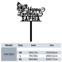 1 件可爱的可定制蛋糕装饰，带有蝴蝶图案，生日派对蛋糕装饰非常适合生日派对装饰，是送给家人和朋友、圣诞节、女孩生日装饰的完美纪念品，多种款式可供选择