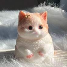 Muñeco de peluche realista hecho a mano de gato suave para apretar, figura decorativa de gato lindo y pequeño como alivio del estrés