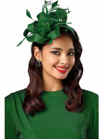 1pc Elegant Flower Fascinators Hat Women Wedding Headwear Headband And A Clip Flower Kentucky Derby Headpiece 1920s Headdress For Lady Women Girls Bow Tea Party Accessories Hat Back To School, Gifts, Classy, Festival Outfits, Rave Accessories, Hair Accessories, Gala Night