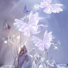 1 pieza de mariposa artificial gigante de gasa multicolor, semitransparente, para decoración de bodas, manualidades DIY, fiestas, celebraciones, decoración del hogar y regalos festivos