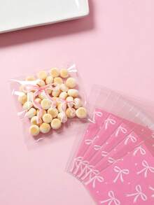 50/100个粉色蝴蝶结礼品袋，自封袋，OPP材质礼品包装袋，粉色生日节日派对装饰袋，婚礼礼品包装用品，公主主题派对蝴蝶结装饰，婴儿派对装饰，性别揭晓派对装饰礼品袋，烘焙自封包装袋，派对餐桌装饰，厨房包装用品，派对小礼物 - 混款粉紅色蝴蝶結 - 查看 8