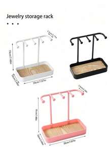 1pc Jewelry Display Stand, Desktop Makeup Vanity Hanging Earring Necklace Bracelet Ring Rack, Entryway Key Holder & Organizer Tray For Jewelry Accessories Back To School