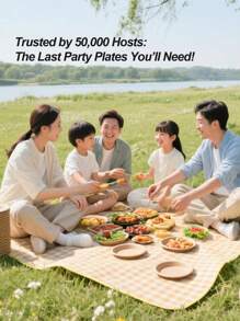 100/50/20/10pcs Large Disposable Paper Plates And Bowls For BBQ, Picnic,Party,Camping Season, And Gathering -Convenient PaperPlates Party Picnic Plates Disposable Plates Paper Plates PLA Paper Cups. Outdoor Camping Picnic Supplies Tableware,Paper Plates Cake Plates Disposable Paper Plates Natural Paper Cups _ Suitable For Parties