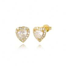 TUANZISP 22pcs Set Women's Gold Plated Copper Stud Earrings With Zirconia, Butterfly, Heart, Star, Crown, Snowflake, Geometric Designs, Versatile Fashion Jewelry, Elegant Vintage Luxury Gift For Women