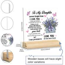 1 pièce Plaque acrylique avec citation inspirante sur support en bois - Cadeau du cœur pour la fille de la part de la mère ou du père, décoration émotionnelle pour la maison ou le bureau, parfait pour la remise des diplômes, l'anniversaire, Noël