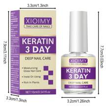 Xioimy 16ml Keratin + Vitamin Nail Strengthener Treatment, For Thin, Soft, Brittle & Easily Broken Nails, Prevents Nail Peeling And Splitting, Nail Care Product, Reinforces And Enhances Nail Shine
