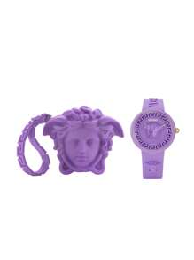 Versace Relógio Feminino Moderno - Pulseira Roxa Vibrante, Mostrador de 39mm - Relógio Medusa Pop Quartz