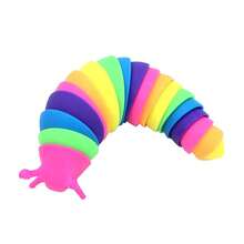 1 pièce Jouet anti-stress coloré et malléable, peluche d'escargot aléatoire à presser et à écraser, corps entier mobile, forme amusante, accessoire de décoration, soulagement du stress, cadeau idéal pour la fête des enfants