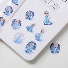 1 Roll Of 500pcs Cartoon Princess Elsa Stickers, For Decorating Diaries, Toilets, Computers, Mobile Phones, Tablets, Party - Multicolor - View 7