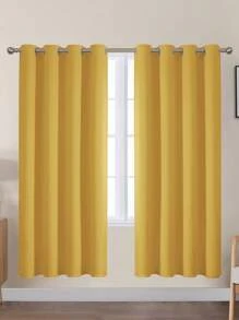 Estelar Textiler 2 Panels Solid Thermal-Insulated Blackout Curtains For Bedroom And Living Room For Protection Against Ultraviolet Rays,