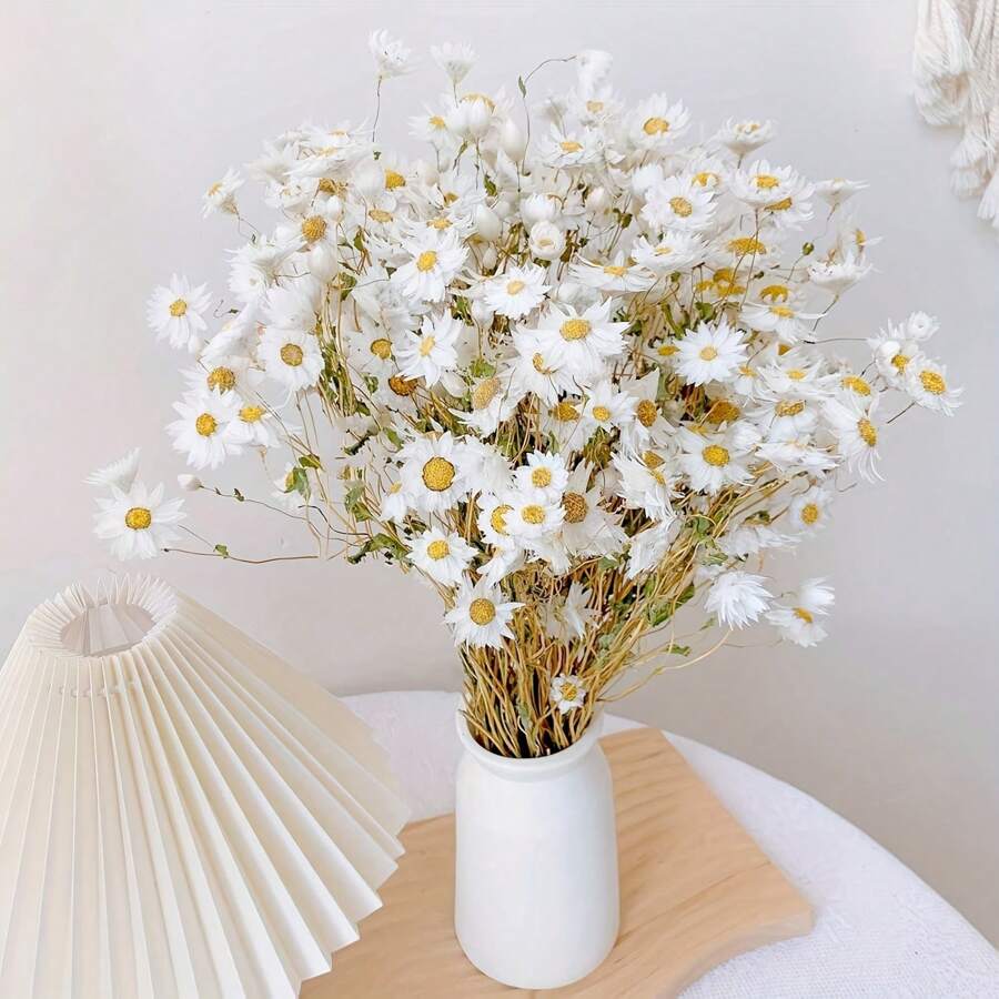 1 Bundles Artificial Flower White, Fake Small Mini Chrysanthemum Flowers, Realistic Artificial Flowers For Aesthetic Room Decor, Floral Arrangements Centerpiece