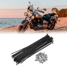 Bicycle Spokes Steel Bike Spoke With Nipples For Most Bicycle - 黑色 182mm 13G 40件鋼 - 查看 2