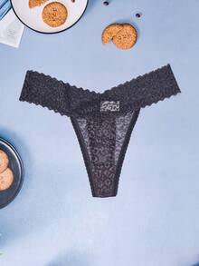 7件套女士豹纹低腰蕾丝丁字裤，性感 - 彩色 - 查看 5