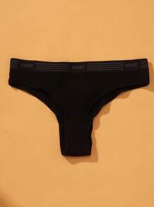 VKME Set di 6 pezzi Mutande basse in cotone, biancheria intima sportiva, pantaloncini brasiliani da donna con motivo a lettere