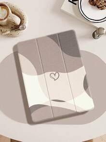 Funda protectora para iPad con diseño de corazón de café en capas, compatible con iPad (A16) de 11.a generación (11 pulgadas, 2025) e iPad de 10.a generación (10.9 pulgadas, 2022), con ranura para lápiz, soporte plegable de tres pliegues, función de activación/suspensión automática, gran regalo para el regreso a la escuela, el Día de San Valentín y las vacaciones - Multicolor - Ver 8