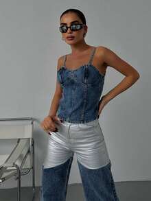 SQUALO Pistachio Green Leopard-Patterned High-Waisted Wide-Leg Pants | Bold And Stylish Design - Blue - View 8