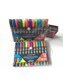 12 Colors Whiteboard Erasable Marker, Smooth Writing, Easy To Erase, Ideal For Classroom Back To School
