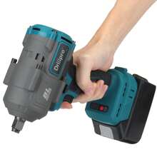 Impact Wrench DRILLPRO 1/2 Inch 600Ft-Lbs 800N.M Brushless Cordless Electric Wrench 21V Impact Driver With 1PCS Lithium Batteries 3000RPM Power Impact Gun For Car Home