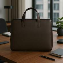 Briefcase Bag For Notebook Laptop Unisex Executive Size Up To 17" Inches - 咖啡棕 - 查看 1