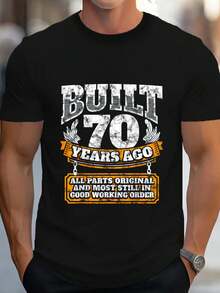 100% Cotton Funny 70th Birthday Shirt B-Day Gift Saying Age 70 Year Joke Women's Men's Graphic Tee Causal Tops - 黑色 - 查看 1