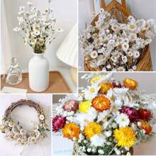 1 Bundles Artificial Flower White, Fake Small Mini Chrysanthemum Flowers, Realistic Artificial Flowers For Aesthetic Room Decor, Floral Arrangements Centerpiece