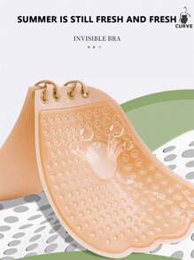 Sostén adhesivo de silicona con efecto lifting sin tirantes, para tallas grandes, invisible, sin espalda, para realce del escote, cómodo y transpirable, para vestidos y lencería