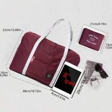 可折叠大容量旅行收纳袋，男女通用衣物收纳袋，行李袋，女士防水袋，学习用品袋 - 橘色 - 查看 3