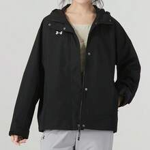 Under Armour女裝外套2026春季新款運動休閒防風連帽外套風衣23600402-001 - 黑色 - 查看 7