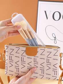 Transparent Plastic Toothbrush And Toothpaste Storage Box, Makeup Brush Storage Box, Multi-Function Storage Box, Casual Style, Lightweight, With Buckle Closure, Suitable For Travel And Business Trips - Multicolor - View 10