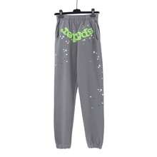 Men's And Women's Street Punk Oversized Hooded Sweatshirt Sets, Spider Web Rhinelstone Hooded Sweatshirts, Hip-Hop Fashion Letter Aesthetic Sweatshirts, Gender Neutral Sets, Couple Sets  Letter  Spider  Casual    Drawstring  Pocket - Xám - Xem 3