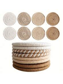 Set de 1/4/8 unidades de posavasos absorbentes, tapetes minimalistas para bebidas para la mesa de centro del hogar, regalo de inauguración de la casa para bar, serie marrón, forro de tela no tejida, posavasos absorbentes para bebidas, decoración del hogar, perfecto para la decoración del hogar y la protección de la mesa - Multicolor - Ver 9