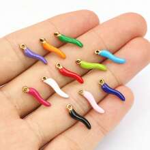 5pcs Enamel Chili Pepper Charms Pendant Multi Colors For DIY Jewelry Making Earrings Necklace Pendants Accessories Findings
