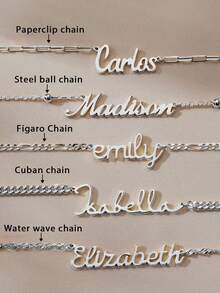 1pc Personalized Fashion Multi-Chain Customized Name Necklace, Gold Stainless Steel Customized English Letter Pendant Necklace Gift, Unisex, Suitable For Daily, Couples, Boyfriend, Girlfriend, Mom, Dad, Family, Pet, Grandma, Perfect For Valentine's Day, Mother's Day, Father's Day, Anniversary, Gathering, Wedding, School Supplies, Back To School, School Gift, For Teacher Gifts, For Dorm Rooms, For Teacher, College Students, University Students, Freshman, Sophomore, Underclassmen, Chic Autumn, Utilitarian Chic, Delicate Romance, Look Glamour