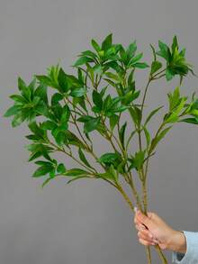 1pc/3pcs Artificial Southern Magnolia/Tallow Tree Fake Green Plants, PVC Material For Outdoor Home Garden Decor - Green - View 2