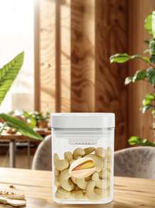 1pc Customized Airtight Sealed Storage Canister With Customized Pattern, Kitchen Food Moisture-Proof Container For Nuts, Grains And Snacks, Food Identification Canister, Holiday Gift
