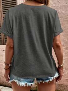 3 Pack Damen Oversize T-Shirts mit V-Ausschnitt, Loose Fit