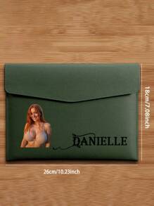 1pc Personalized Customized Name, Phone, Company Name, Company LOGO A4 Leather Document Folder, File Bag, Portfolio, Waterproof Business Office Snap Closure Thick Storage Bag - Magnetic Seal, Waterproof Faux Leather Large Capacity File Folder, Suitable For Business And Office Organization, Ideal For Exams And Storage,Back To School,School Supplies