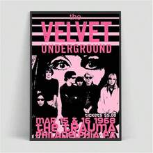 1 件可选框架海报墙艺术流行美国摇滚乐队 V-Velvet U-Underground 海报用于墙壁装饰帆布画办公室装饰家居，墙壁艺术带框架 - 彩色 - 查看 25