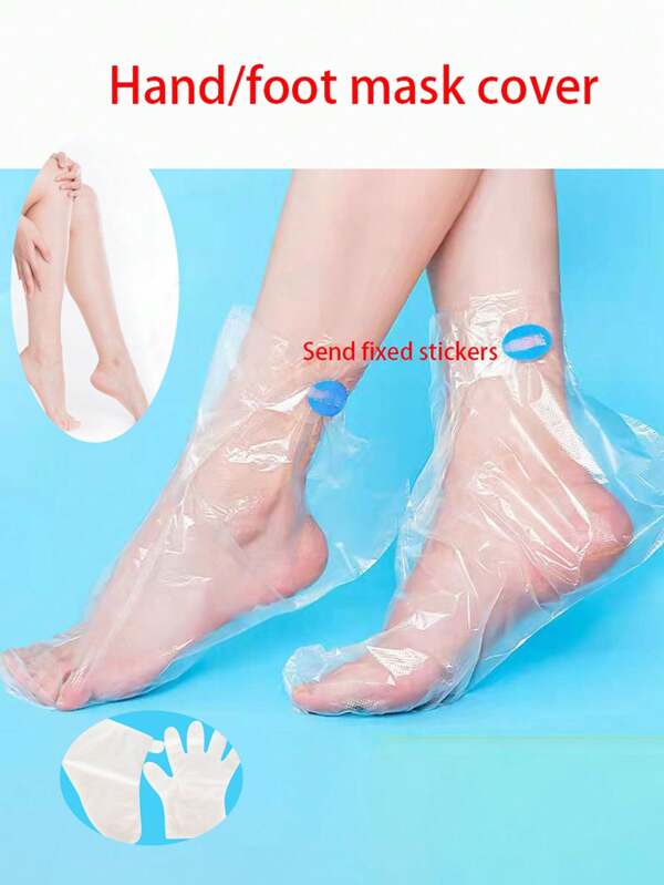 1pc/Pack 100pcs Disposable Foot & Hand Mask, Home Care Foot Treatment, Moisturizing, Waterproof, Thick & Clear Plastic Wrap Foot Sleeve