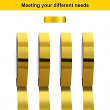 4 Rolls Gold Metallic Mirror Washi Tape, DIY Gold Art Tape, Self-Adhesive Metalized Polyester Film Tape For Crafts Decoration And Gift Wrapping (1/2 Inch X 110 Yards)
