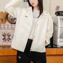 Under Armour Women's Outerwear 2026 Spring New Sporty Casual Windproof Hooded Jacket Windbreaker 23600402-101 - White - View 2
