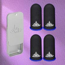 游戏指套，适用于各种手机平台，游戏指套，轻质透气导电纤维电竞游戏指套，新款黑色指套带标志 - 彩色 - 查看 15